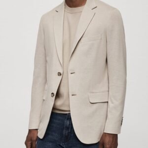 Solid Single Breasted Slim Fit Blazer For Man | Size M