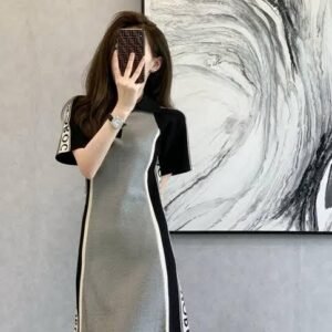 Fancy Black Gray Bodycon Dress For Women