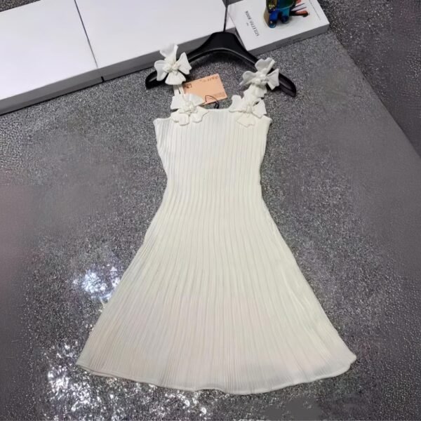Elegant White Short Dress For Women - Image 3