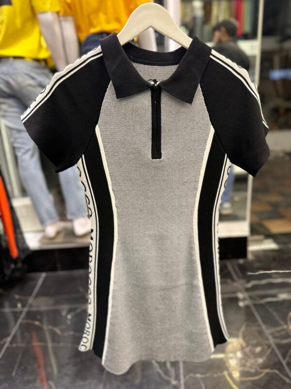Fancy Black Gray Bodycon Dress For Women - Image 4