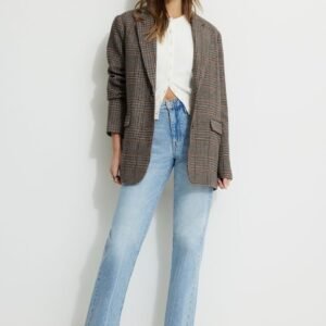 High Rise Denim Straight Jeans