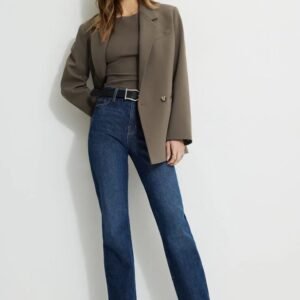 High Rise Straight Denim Jeans For Women